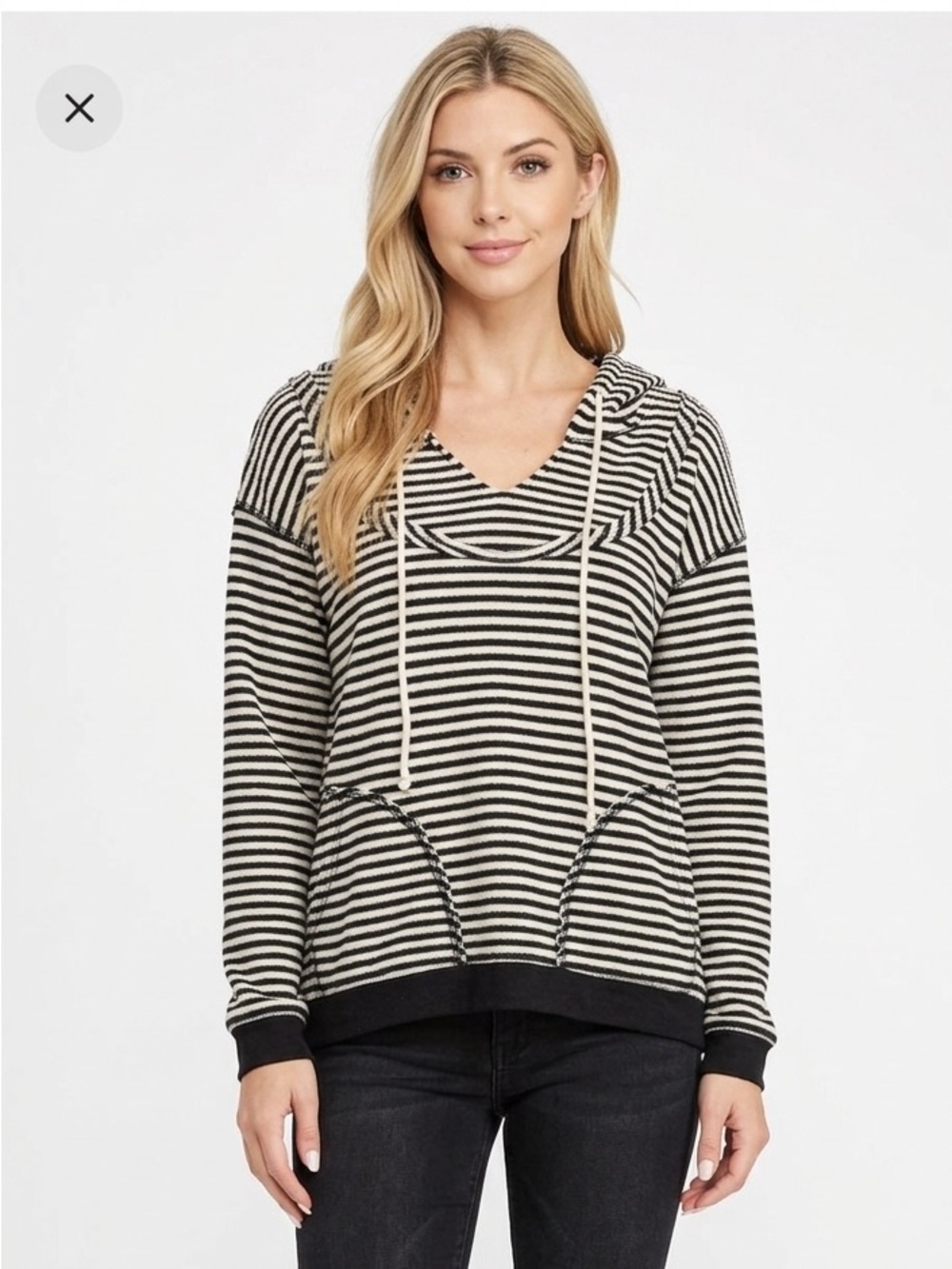 Paper crane large black striped hoodie sweatshirt